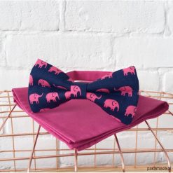 Elephink. Mucha w słonie + poszetka. Czerwone muszki męskie Pakamera, z bawełny, eleganckie. Za 119,00 zł.