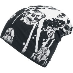 Outer Vision Bleached skull Beanie biały/czarny. Czarne czapki męskie marki Outer Vision, z nadrukiem, z materiału. Za 62,90 zł.