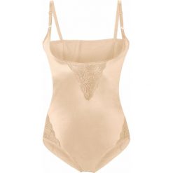 Body wyszczuplające Level 3 bonprix cielisty. Brązowe body damskie marki bonprix, z haftami, z bawełny. Za 89,99 zł.