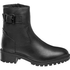 Botki damskie 5th Avenue czarne. Czarne botki damskie 5th Avenue, ze skóry, bez obcasa, na zamek. Za 279,90 zł.