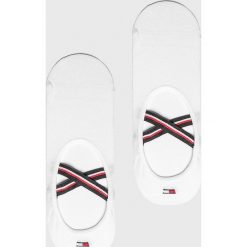Tommy Hilfiger - Skarpetki dziecięce. Białe skarpetki dziewczęce TOMMY HILFIGER, bez wzorów, z elastanu. W wyprzedaży za 24,90 zł.