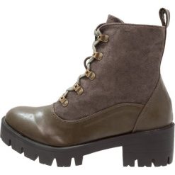 Botki damskie lity: Glamorous Botki sznurowane green