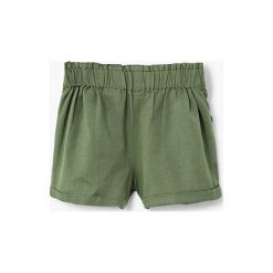 Mango Kids - Szorty dziecięce Luki 80-104 cm. Brązowe spodenki dziewczęce marki Mango Kids, z bawełny, casualowe. Za 69,90 zł.