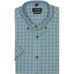 Koszula bexley 2307 krótki rękaw slim fit zielony. Zielone koszule męskie marki Recman, na lato, m, w kratkę, z bawełny, klasyczne, button down, z krótkim rękawem. Za 69,99 zł.