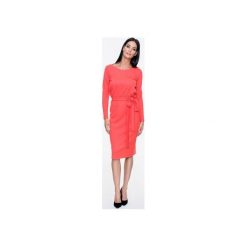 Mosali -Elegancka Sukienka Wiązana w Pasie M028. Czarne długie sukienki marki Mosali, m, z materiału, biznesowe. Za 139,00 zł.
