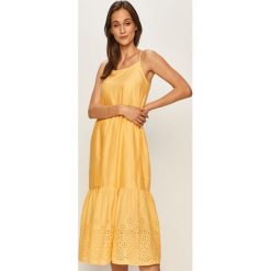 Vero Moda - Sukienka. Czarne sukienki damskie Vero Moda, na co dzień, s, bez wzorów, z bawełny, casualowe, z okrągłym kołnierzem, bez rękawów, maxi, proste. W wyprzedaży za 129,90 zł.