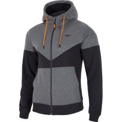 Bluza męska BLM002 - ciemny szary melanż. Szare bluzy męskie 4f, m, bez wzorów, z dzianiny, z kapturem, bez rękawów, z kapturem. Za 129,99 zł.