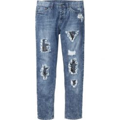 Dżinsy Regular Fit Tapered bonprix ciemnoniebieski "stone used". Niebieskie jeansy męskie bonprix, m, moro. Za 149,99 zł.