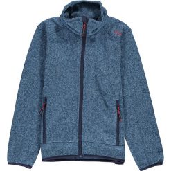 Kurtka polarowa w kolorze niebieskim. Niebieskie kurtki chłopięce CMP Kids, bez wzorów, z dzianiny, bez kaptura. W wyprzedaży za 82,95 zł.