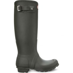 Hunter zielone Womens Original Tall Dark Olive. Zielone kalosze damskie Hunter, bez wzorów, z materiału. W wyprzedaży za 479,00 zł.