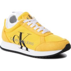 Sneakersy CALVIN KLEIN JEANS - Josslyn B4R0825 Lemon Chrome. Żółte półbuty damskie Calvin Klein Jeans, z jeansu. W wyprzedaży za 479,00 zł.
