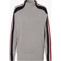 Tommy Hilfiger - Sweter damski, szary. Szare swetry damskie TOMMY HILFIGER, s, w paski, eleganckie, bez rękawów, bez kaptura. Za 549,95 zł.
