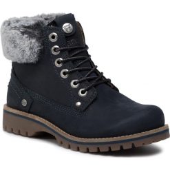 Trapery WRANGLER - Alaska WL92512A Navy 016. Niebieskie trapery damskie Wrangler, ze skóry. W wyprzedaży za 279,00 zł.