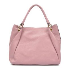 Torebki klasyczne damskie: Skórzana torebka w kolorze różowym – (S)25 x (W)33 x (G)11 cm
