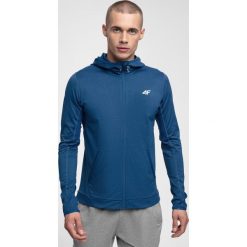 Bluza treningowa męska BLMF300 - kobalt melanż. Pomarańczowe bluzy męskie 4f, m, bez wzorów, z dzianiny, z kapturem, bez rękawów, z kapturem. W wyprzedaży za 79,99 zł.