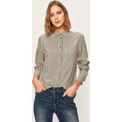 Calvin Klein - Koszula. Szare bluzki damskie Calvin Klein, bez wzorów, z wiskozy, klasyczne, z klasycznym kołnierzykiem, z długim rękawem. Za 399,90 zł.
