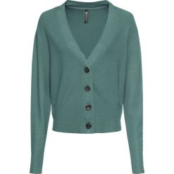 Sweter rozpinany bonprix niebieski mineralny. Niebieskie swetry damskie bonprix, bez wzorów, bez rękawów, bez kaptura. Za 69,99 zł.