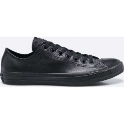 Converse - Tenisówki. Czarne trampki męskie Converse, bez wzorów, ze skóry, na sznurówki. W wyprzedaży za 299,90 zł.