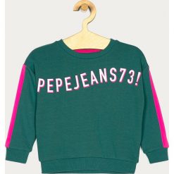 Pepe Jeans - Bluza dziecięca Kat 104-180 cm. Zielone bluzy dziewczęce Pepe Jeans, z nadrukiem, z elastanu, bez rękawów, bez kaptura. Za 239,90 zł.