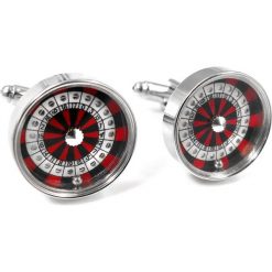 Spinki do mankietów - ruletka U127. Czerwone spinki do mankietów męskie Modini Moda Męska, ze stali. W wyprzedaży za 60,75 zł.