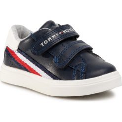 Sneakersy TOMMY HILFIGER - Low Cut Velcro Sneaker T1B4-30699-0621 Blue/White X007. Niebieskie trampki chłopięce TOMMY HILFIGER, bez wzorów, ze skóry ekologicznej, na rzepy. W wyprzedaży za 219,00 zł.