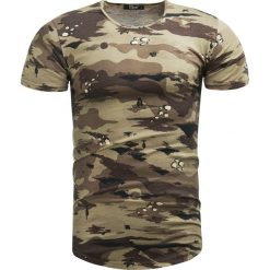 Koszulka męska t-shirt brązowy moro Recea. Pomarańczowe koszulki męskie Recea, s, moro, z bawełny, bez kołnierzyka, bez rękawów. W wyprzedaży za 29,99 zł.