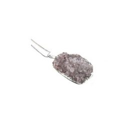 Colare Ametyst Druza Liliowa srebro. Fioletowe naszyjniki damskie marki Brazi druse jewelry, z ametystem, srebrne. Za 170,00 zł.