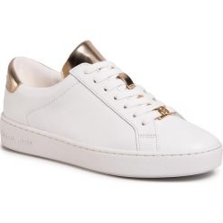 Sneakersy MICHAEL MICHAEL KORS - Irving Lace Up 43S5IRFS2L Opt/Plgold. Białe półbuty damskie MICHAEL Michael Kors, bez wzorów, ze skóry ekologicznej, bez obcasa, na płaskiej podeszwie, bez zapięcia. Za 619,00 zł.
