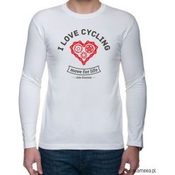 Koszulka dł. rękaw. I love cycling. Szare koszulki męskie Pakamera, m, z nadrukiem, bez kołnierzyka, długie. Za 85,00 zł.