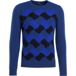 Swetry klasyczne męskie: Drumohr GIROCOLLO GARZATO INTARSIO Sweter blue
