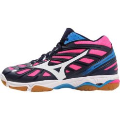 Buty sportowe damskie: Mizuno WAVE HURRICANE 2 MID Obuwie do siatkówki peacoat / white / diva blue