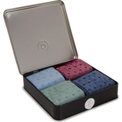 Zestaw 4 par wysokich skarpet męskich BUGATTI - 6884X Diamond Mixed 999. Czerwone skarpetki męskie Bugatti, bez wzorów, z elastanu. Za 79,00 zł.