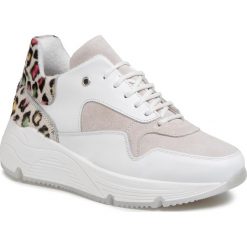 Sneakersy HEGO'S MILANO - 1270G Bianco/Multi. Białe półbuty damskie Hego's Milano, bez wzorów, ze skóry, bez obcasa, na płaskiej podeszwie, bez zapięcia. Za 549,00 zł.