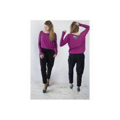 BLUZKA LOVE OVERSIZE BAKŁAŻAN. Szare bluzki damskie marki Meleksima, s, bez wzorów, z wiskozy, bez kołnierzyka, bez rękawów. Za 95,99 zł.