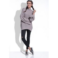 Sweter oversize F423. Swetry damskie Fobya, uniwersalny, bez wzorów, bez rękawów, długie, bez kaptura. Za 133,00 zł.