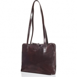 Skórzana torebka w kolorze ciemnobrązowym - 33,5 x 26 x 9 cm. Brązowe torebki klasyczne damskie I MEDICI FIRENZE, z materiału. W wyprzedaży za 391,95 zł.