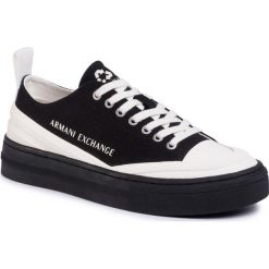 Trampki ARMANI EXCHANGE - XUX060 XV218 00002 Black. Czarne półbuty męskie Armani Exchange, bez wzorów, z gumy, eleganckie, bez zapięcia. Za 559,00 zł.