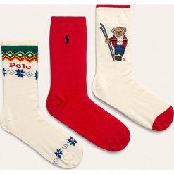 Polo Ralph Lauren - Skarpetki (3-pack). Czerwone skarpetki damskie Polo Ralph Lauren, bez wzorów, z elastanu. Za 169,90 zł.