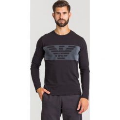 LONGSLEEVE EA7 EMPORIO ARMANI. Czarne bluzy męskie EA7 Emporio Armani, xl, z nadrukiem, z elastanu, z okrągłym kołnierzem, bez rękawów, bez kaptura. Za 203,40 zł.