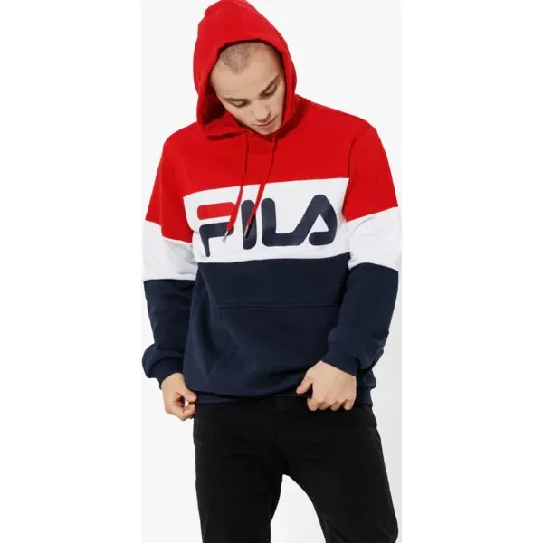Fila Bluza Night Blocked Hoodie , granatowy, rozmiar L. Niebieskie bluzy męskie Fila, m, bez wzorów, z bawełny, klasyczne, z kapturem, bez rękawów, bez kaptura. W wyprzedaży za 229,99 zł.