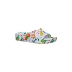 Buty do sportów wodnych Casu Białe klapki w kwiatki na koturnie 1025. Białe czółenka damskie marki Casu, w kwiaty, na koturnie. Za 29,99 zł.