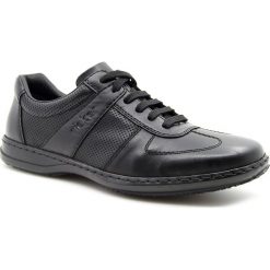 Półbuty męskie: Półbuty męskie skórzane casual czarne Rieker 01325-00