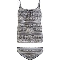 Tankini (2 części) bonprix czarno-biały z nadrukiem. Czarne stroje kąpielowe damskie bonprix, z nadrukiem. Za 89,99 zł.