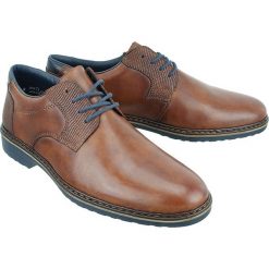 RIEKER 16541-25 brown, półbuty męskie. Brązowe półbuty męskie Rieker, bez wzorów, ze skóry, na sznurówki. Za 319,90 zł.
