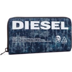 Duży Portfel Damski DIESEL - 24 Zip X06003 P2088 T6331. Niebieskie portfele damskie Diesel, bez wzorów, z materiału. W wyprzedaży za 579,00 zł.