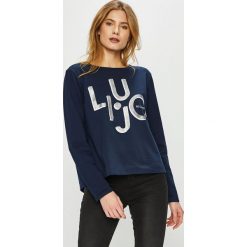Liu Jo - Bluza. Niebieskie bluzy damskie Liu Jo, s, z nadrukiem, z elastanu, bez rękawów, bez kaptura. W wyprzedaży za 299,90 zł.