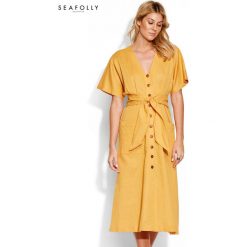 Sukienka plażowa Seafolly Button Front 53498-DR. Sukienki damskie Seafolly, na plażę, s, bez wzorów, bez kołnierzyka, bez rękawów. Za 397,00 zł.