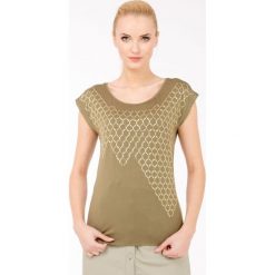 T-shirt z efektowną aplikacją. Szare t-shirty damskie Monnari, z aplikacjami, z wiskozy. Za 51,60 zł.