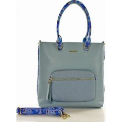 Nowoczesny shopper z kieszonką niebieska ADALYN. Niebieskie torby damskie na zakupy marki Monnari. Za 169,00 zł.