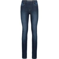 Jegginsy z zamkami bonprix ciemny denim. Niebieskie legginsy bonprix, z denimu. Za 79,99 zł.
